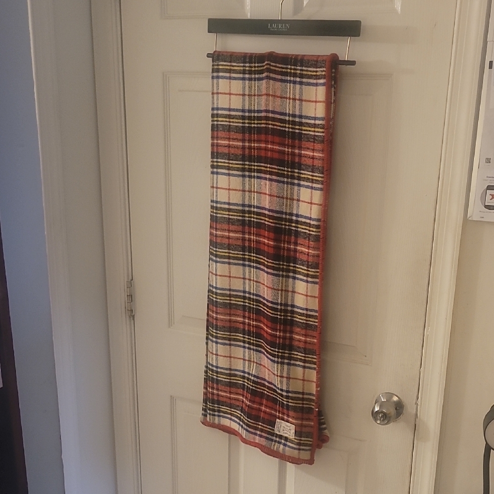 RLX Ralph Lauren Red and Cream Plaid Throw Blanket